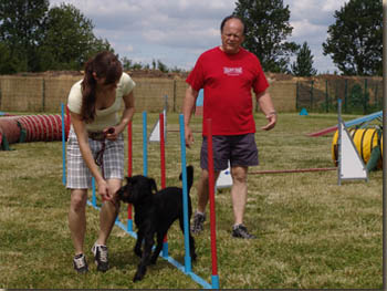 Slalomtraining für Jenny und Amy