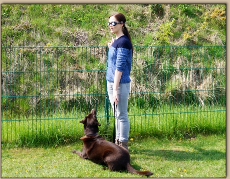 Claudi mit Blindenhund Djego